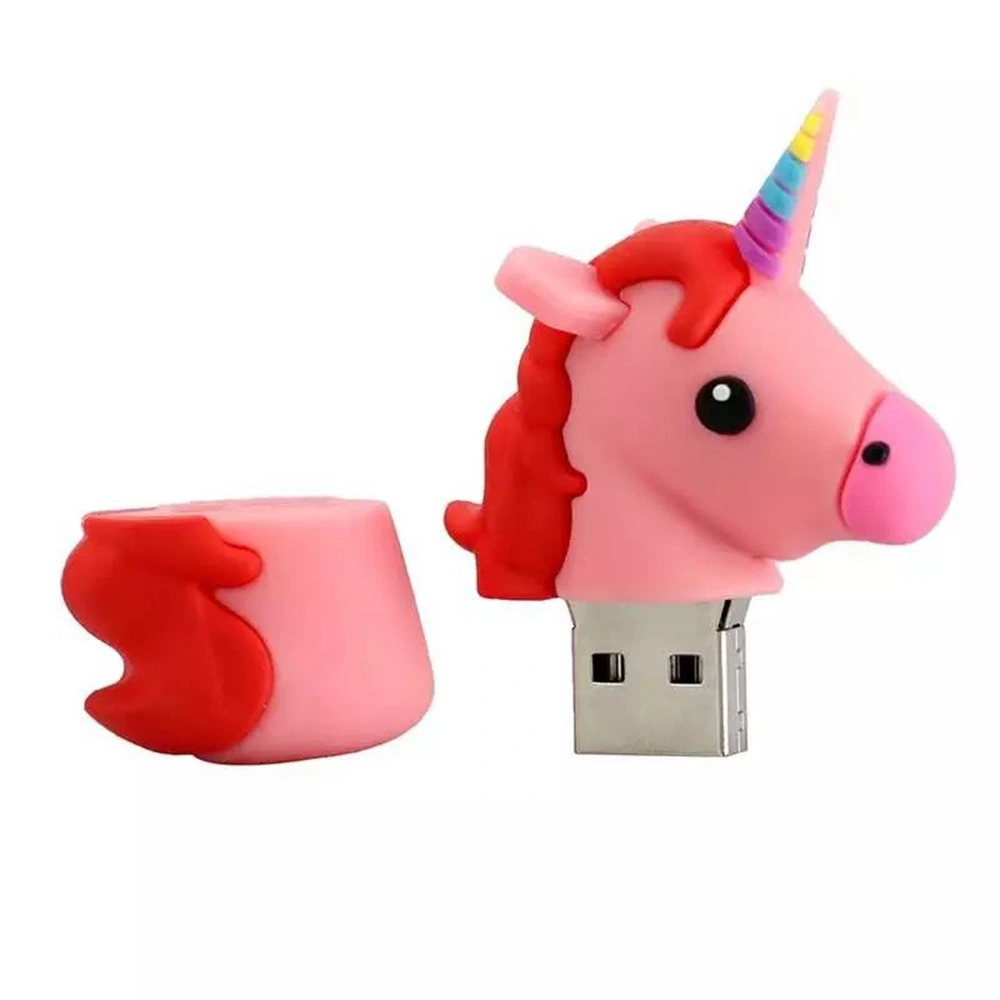 Горячая продажа ПВХ Кут Cartoon Unicorn USB флэш-диск