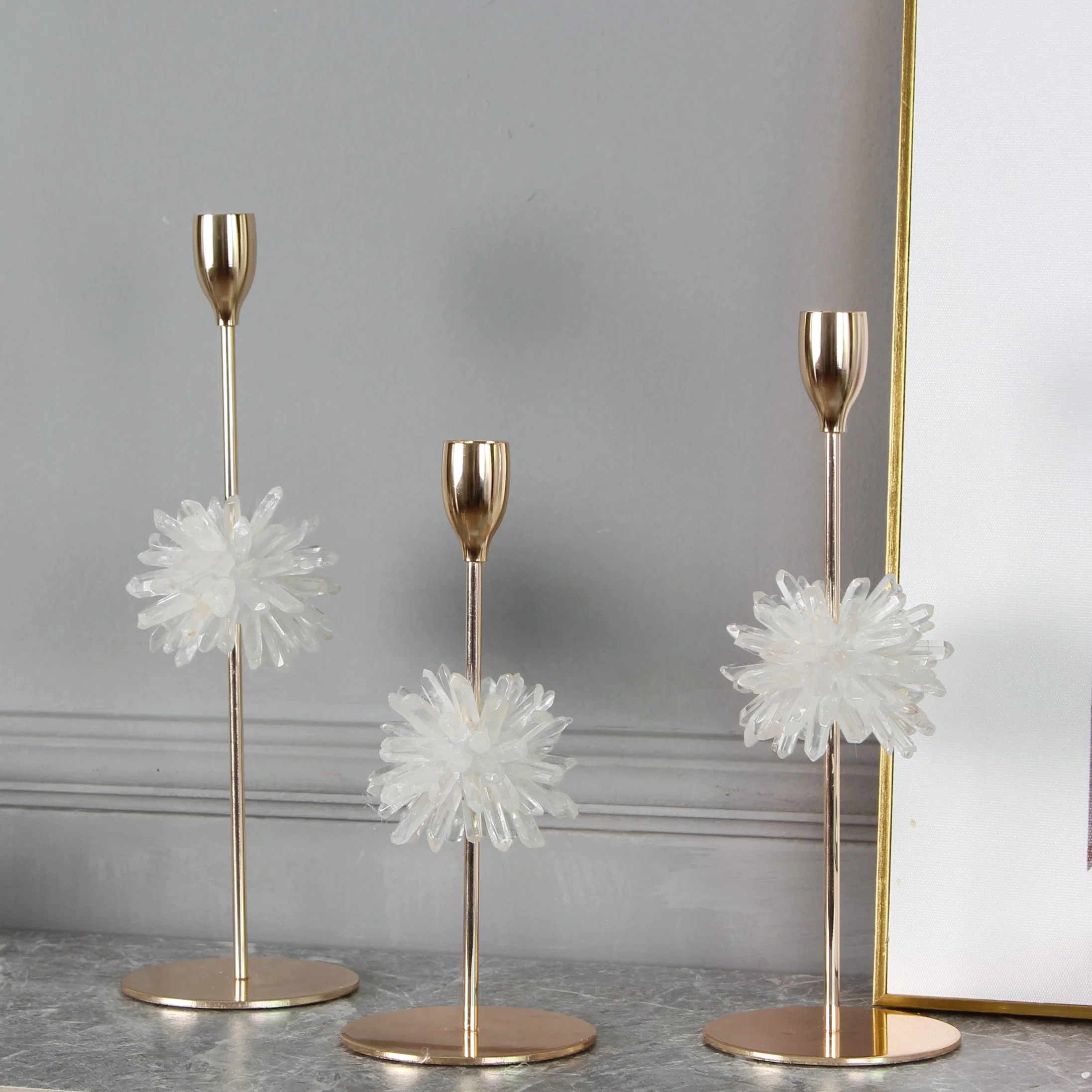 Modern Candle Holders Simple Household Items Decorations Antique Brass Crystal Candlestick