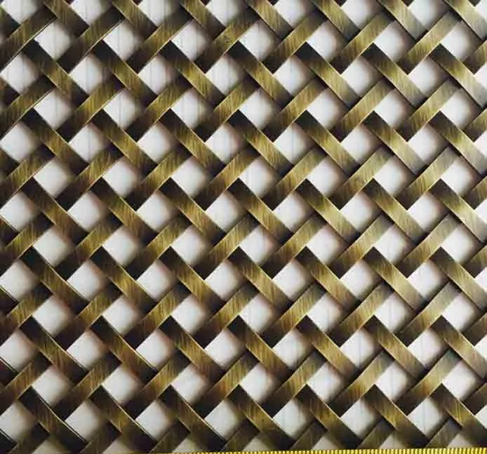Malla de acero inoxidable malla de alambre tejida arquitectónica para armarios decorativos Malla
