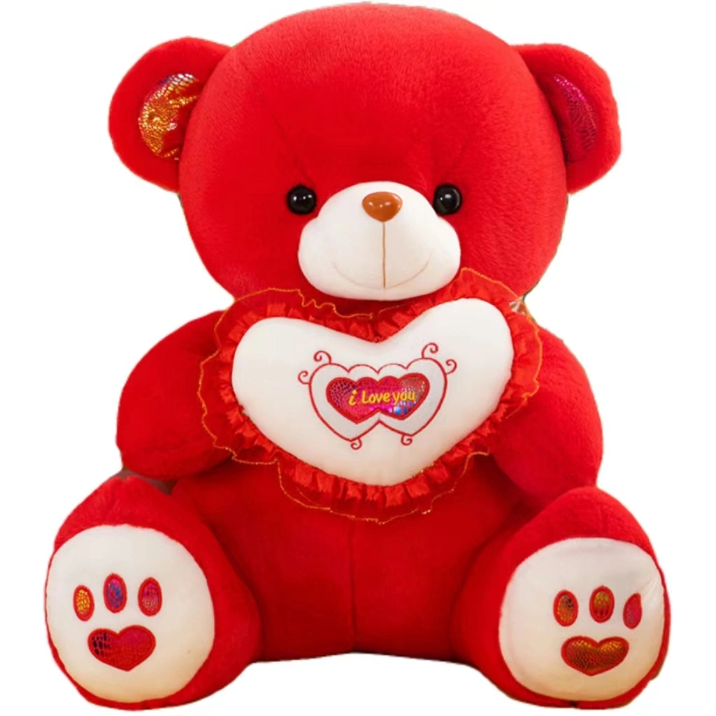 Ilumina el LED brilla en el oso oscuro de peluche relleno Peluche Juguetes al por mayor Oso de peluche Musical día de San Valentín