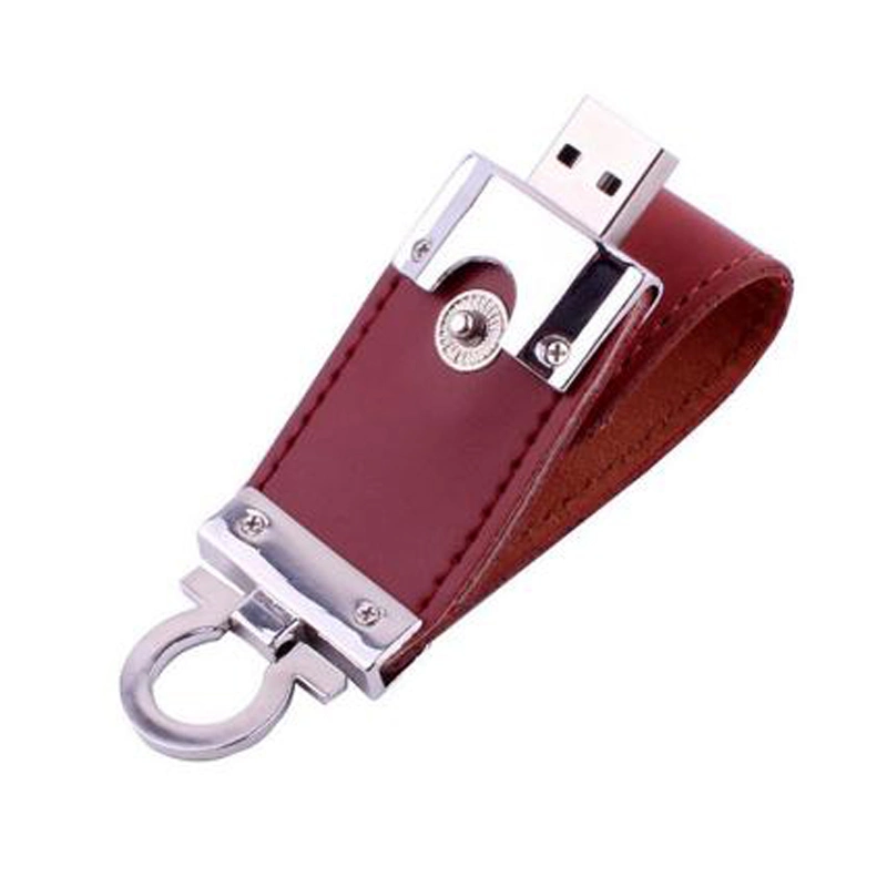 Leather USB Flash Drive USB Memory with Printing Logo or Hotstamping Logo on Leather Part