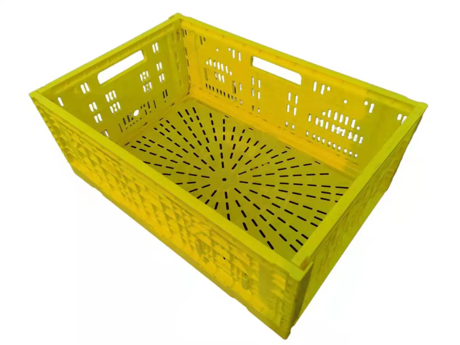 Plastic Crate Fruit Vegetable Livestock Transport Storage Cold Chain Storage Supply Chain Use Foldable Stackable Plastic Basket