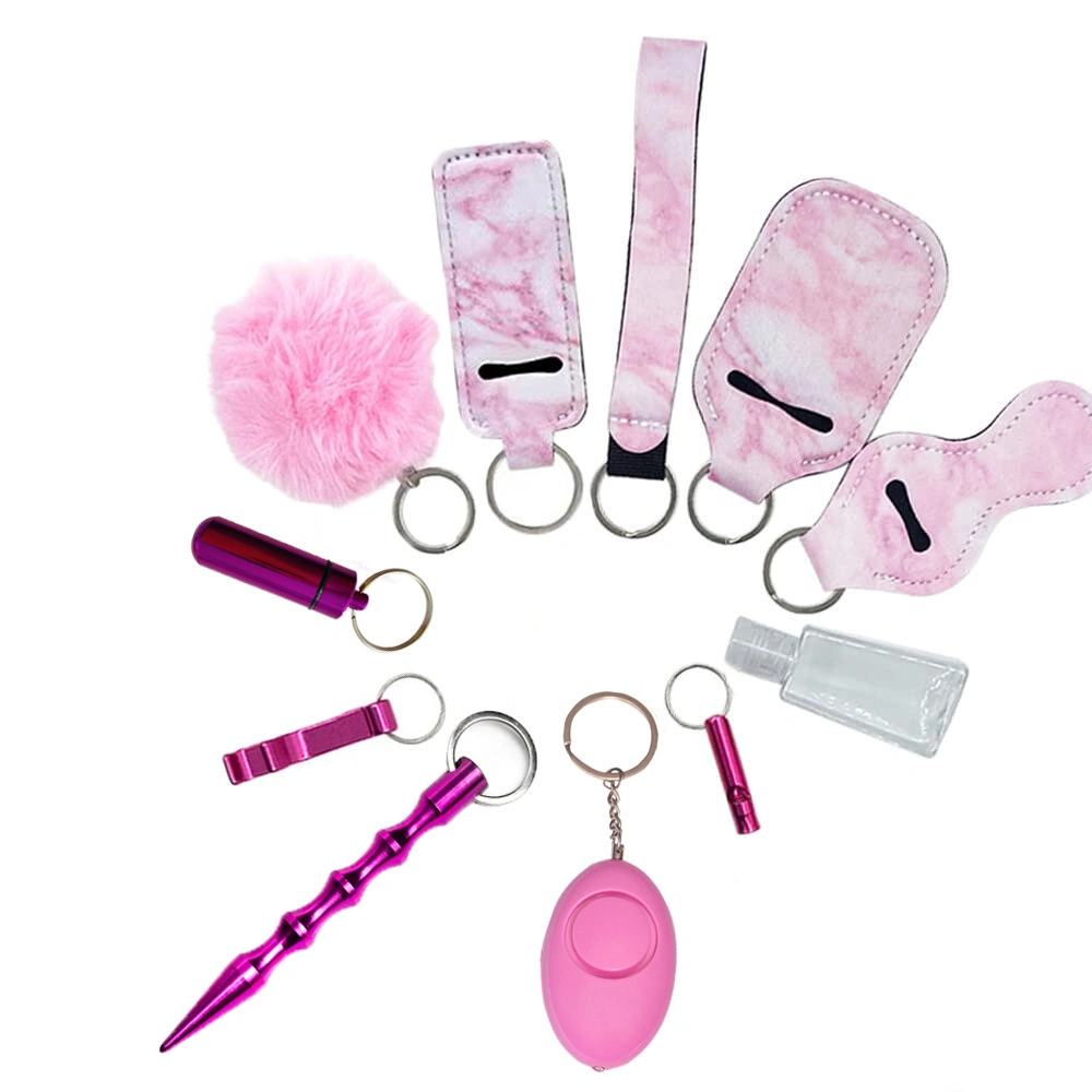 Wholesale/Supplier Self Defense Key Chain Set Custom Personal Keychains Accessories Protection Security Pink Self Defense Keychain for Women