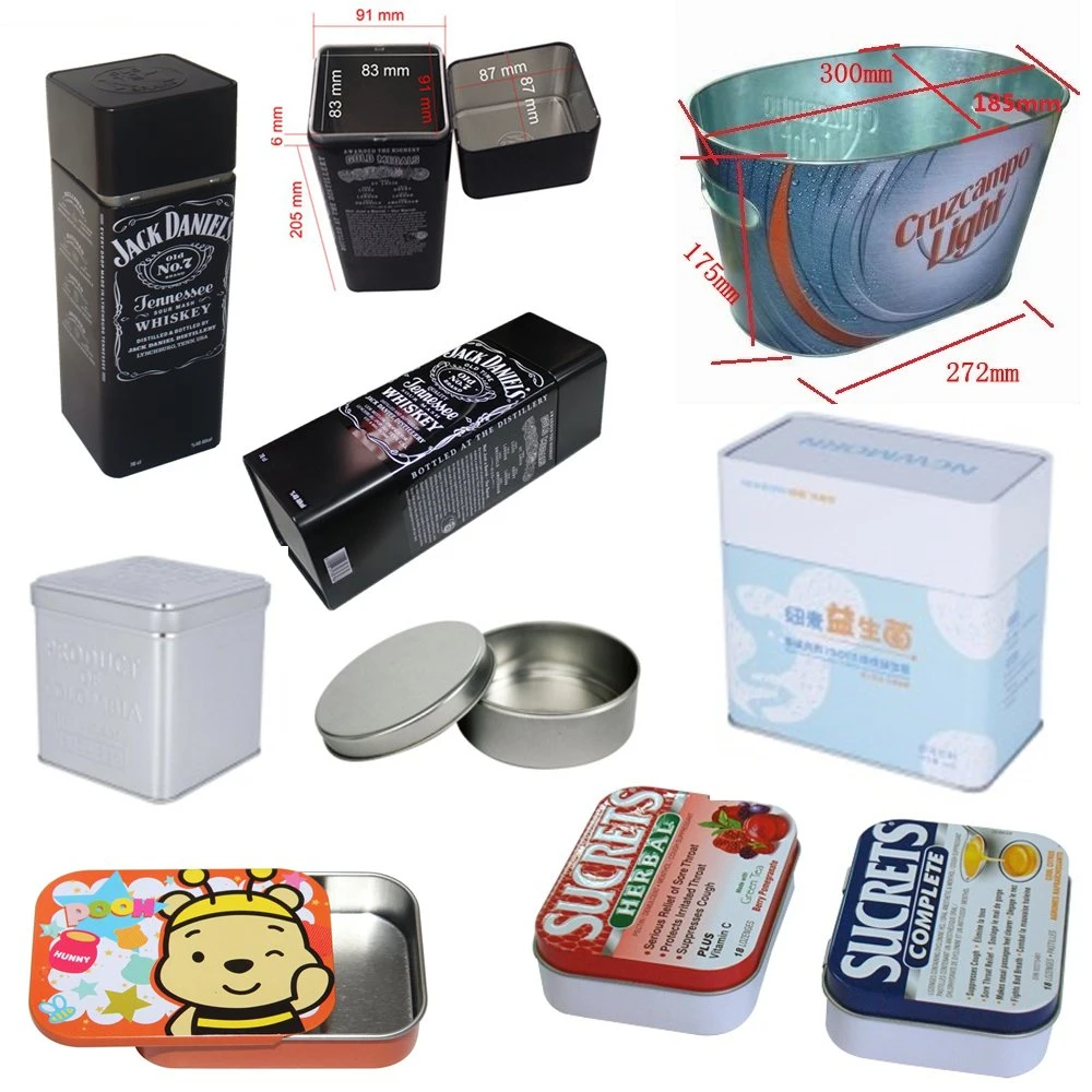 Caixas de latas de presente caixas de comércio por grosso Custom High Quality Food Grade Square Caixa de estanho metálica para relógio de oferta de vela Chá Biscuit Embalagem de especiarias com tampa Air Tight Plug