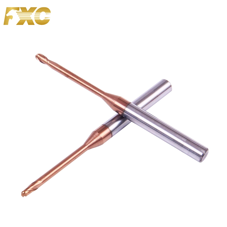 HRC55 Carbide Long Neck Ball Nose End Mill Deep Groove Milling Cutter with Tisin Coating for Steel