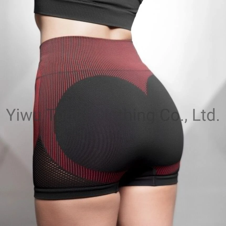 Athletic Apparel Manufacturers Nylon Skinny Mesh Seamless Fitness Outfit Yoga Tights Shorts for Women