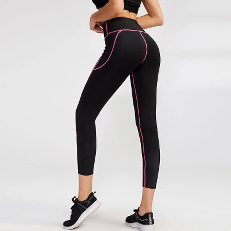 Seamless Yoga Cropp Pants with Pocket Fitness Pants