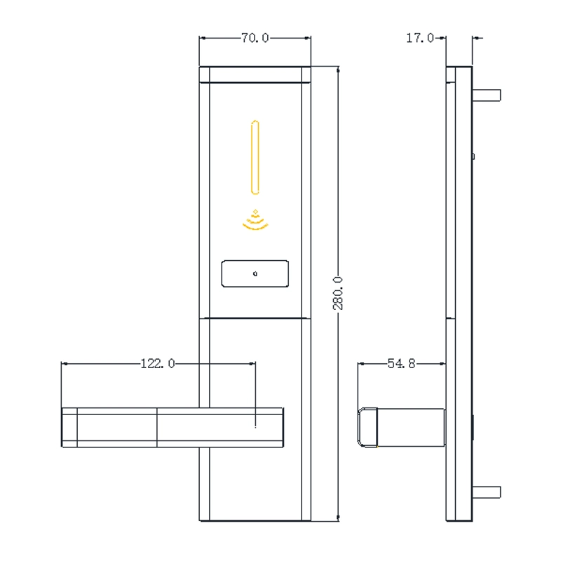 نظام قفل الفندق الإلكتروني المزود ببطاقة أمان Deadbolt RF مع البرنامج