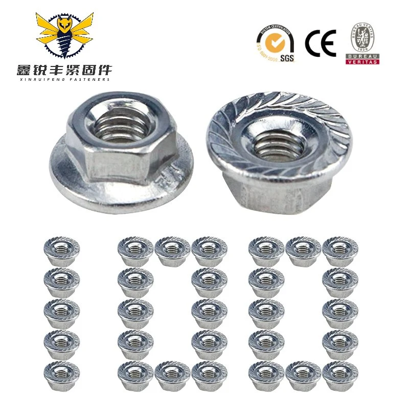 Best Price SUS304 Hex Lock DIN6923 M8 ANSI B18 2 Head Weld Self Locking Hexagon DIN 6923 Flange Nut