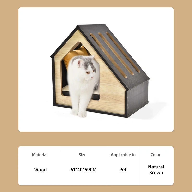 New Design Pet House Wood Cat Bed House