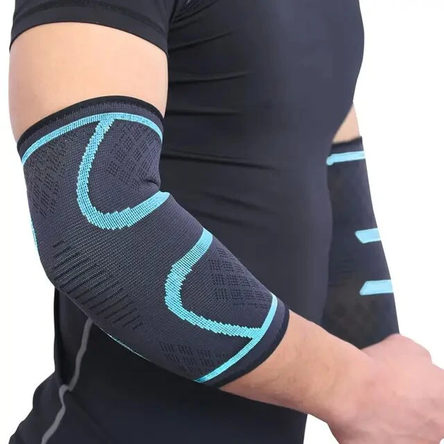 Custom Volleyball Breathable Elastic Compression Elbow Brace Sleeve Weight Lifting Gym Elbow Pads