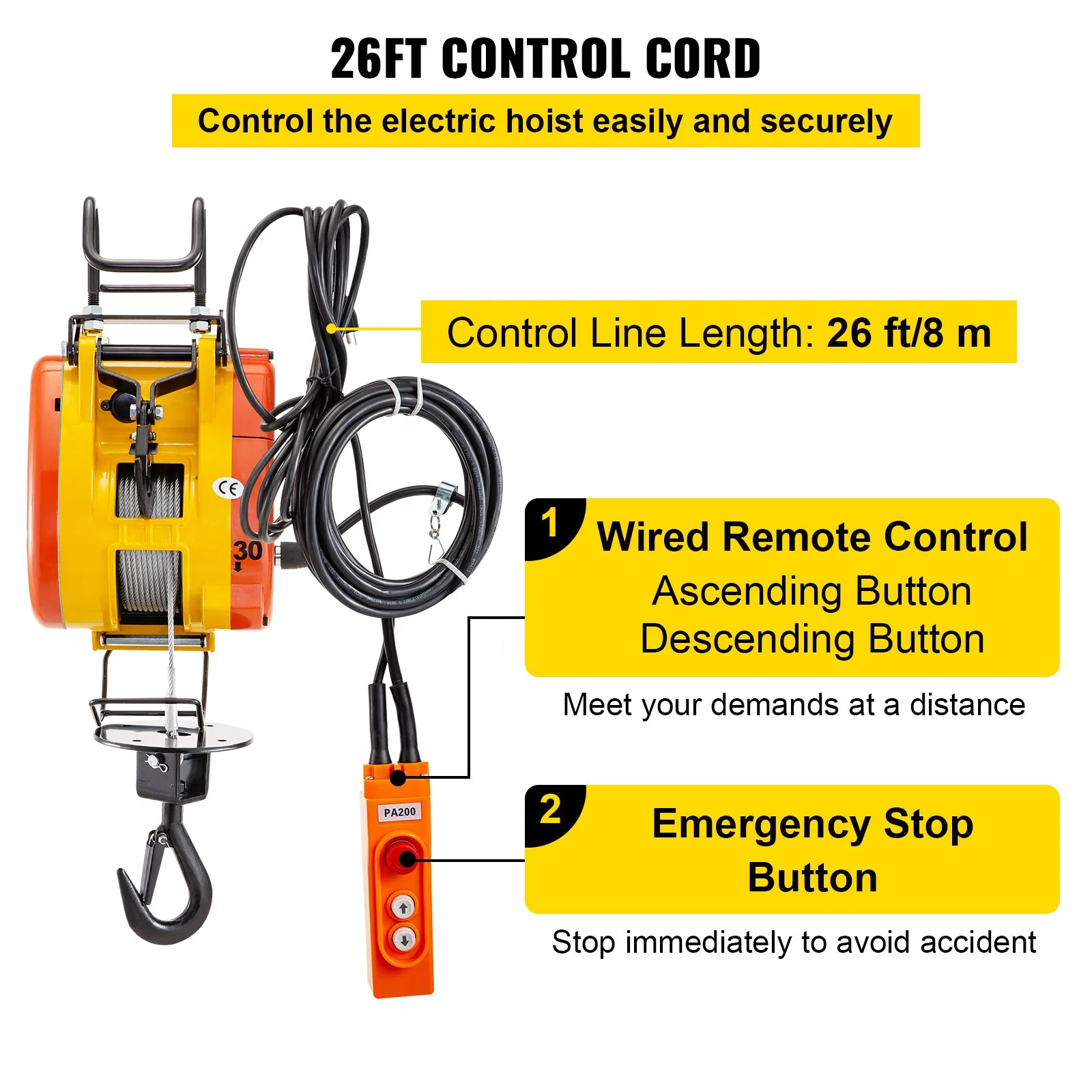 500kg Electric Hoist Small Hanging Crane Small Wire Rope Electric Hoist