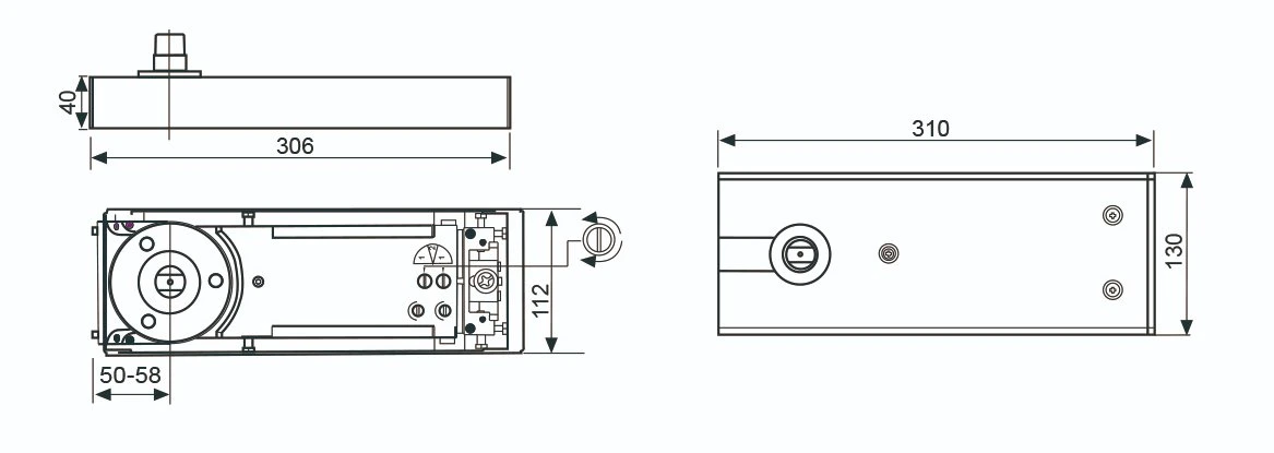 Sistema hidráulico de la puerta de cierre de Puerta Bisagra para puerta de cristal sin cerco de la Oficina de la puerta de la puerta de cristal