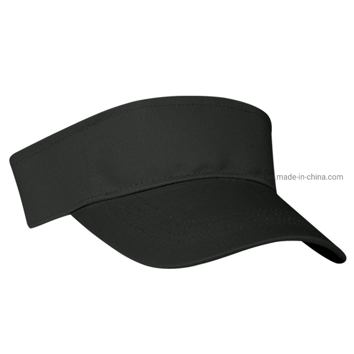 100% gebürstete Baumwolle Twill Cap Sonnenschutzkappe mit verstellbarem Haken und Schleife Verschluss Golf Visor