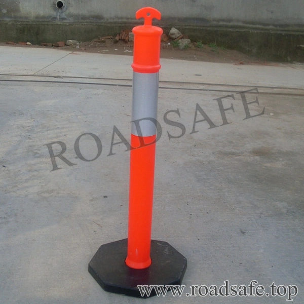 High Visible T-Top 1100mm Reflective Removable Plastic Bollard Spring Delineator Post