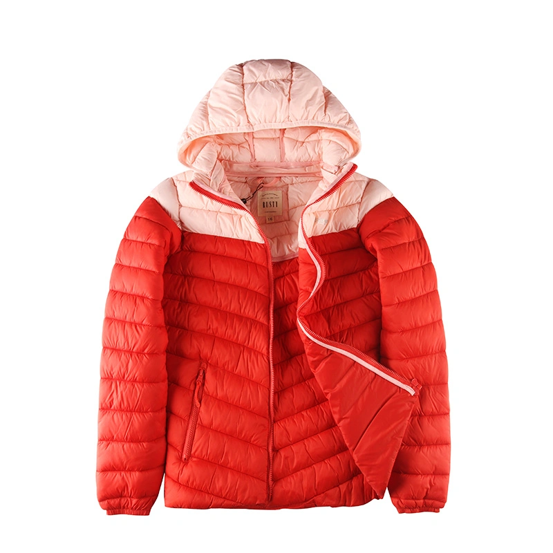 Stock Double Sided Lightweight Down Jacket Women's Short Reversible Lightweight Down Lightweight Fashion Jacket with Hood