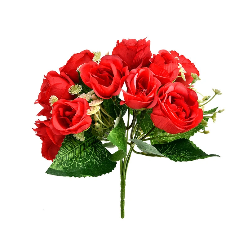 Wholesale/Supplier Silk Rose Artificial Flowers Bouquet Decorative Flowers for Home Wedding Decor