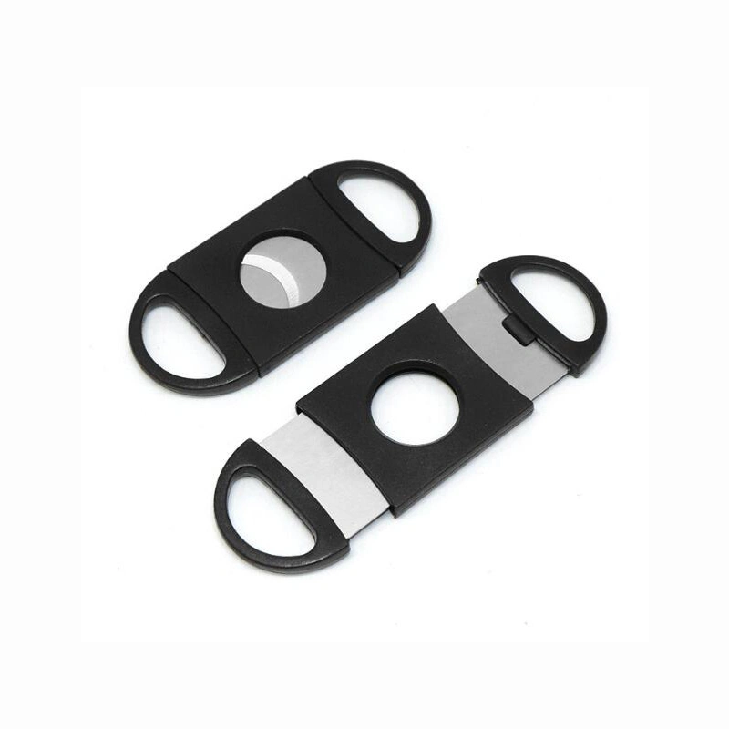 Pocket Size Cigar Cutter Black Plastic Cigar Clippers Stainless Steel Double Blade Cigar Knife Cigar Scissors Esg12277