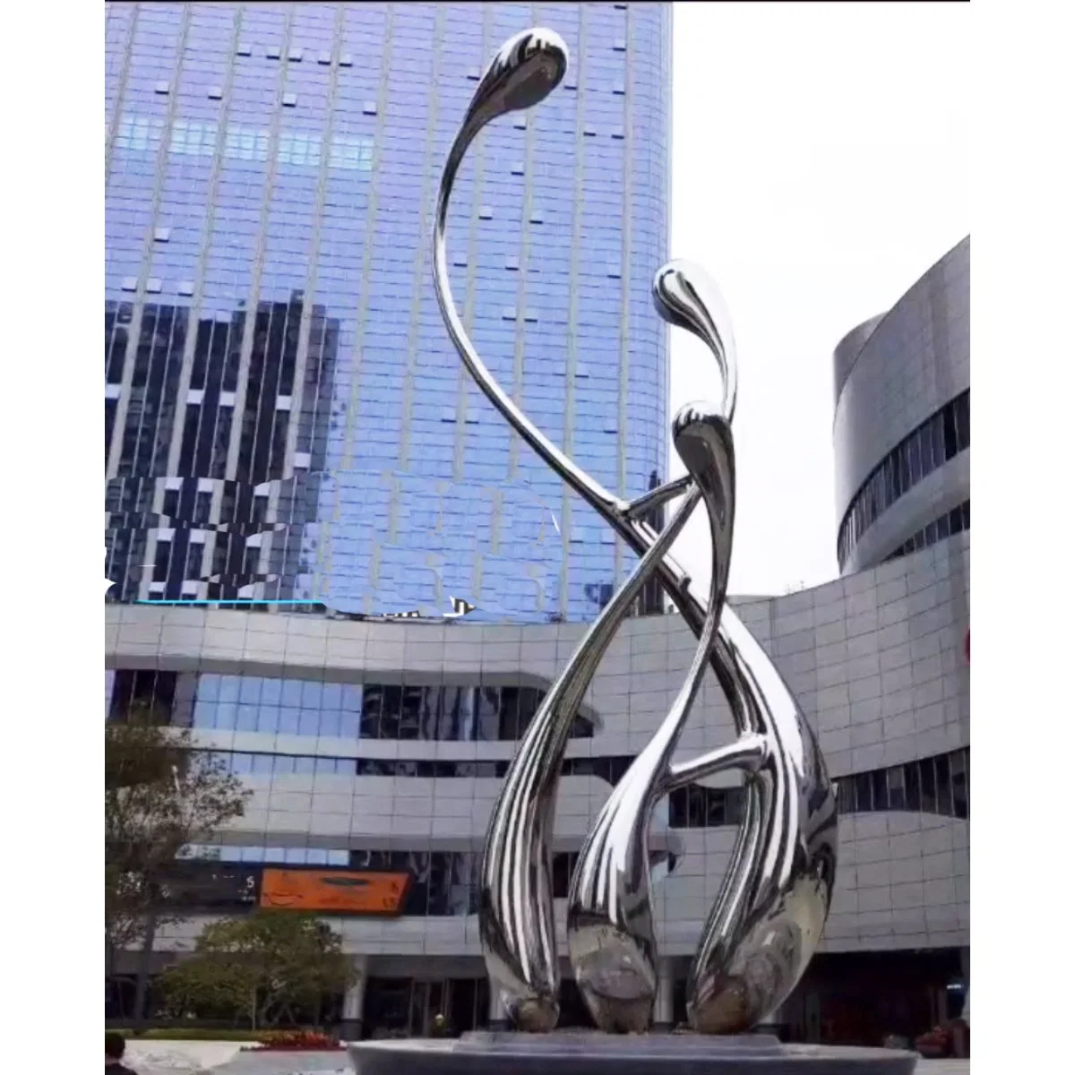 Abstract Curve Line Hotel Resort Decor Tall Handicraft Metal Garden Huge Sculpture