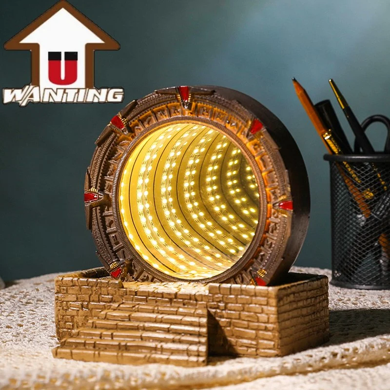 Hot Sale Resin Artwork Stargate Model Sculpture Ornament LED Night Light Craft