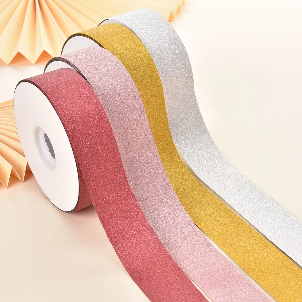 35mm Glitter Papier Band Verpackung Band für Geschenkverpackung und Weihnachtsdekoration