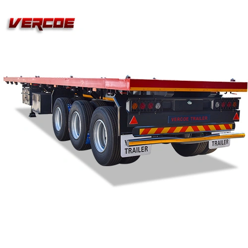 Vercoe 2 3 4 essieux standard22.5pneu 65r 50t semi-remorques à plat