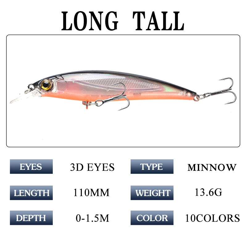11cm 13.5g High quality/High cost performance  Hard Bait Saltwater Freshwater Fishing Minnow Lure