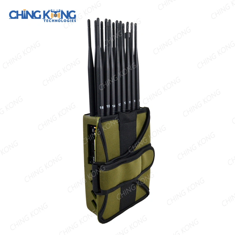 16 Antennas 16W Nylon Cover Handheld GSM/3G/4G/5g Mobile Phone Wi-Fi Lojack GPS Tracker Jammer