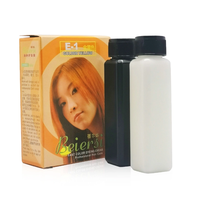 Long Time Permanent Thick Yellow Hair Dye Cream Color Double Action