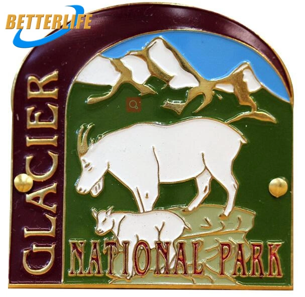 Direct Factory Custom Metal National Park Medallions Wanderstock Abzeichen für Sport Camping