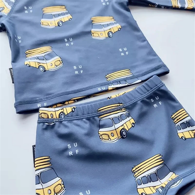 Boy Swim Wear Two-Piece Swimwear for Children with Cartoon Character Boys Swimwear