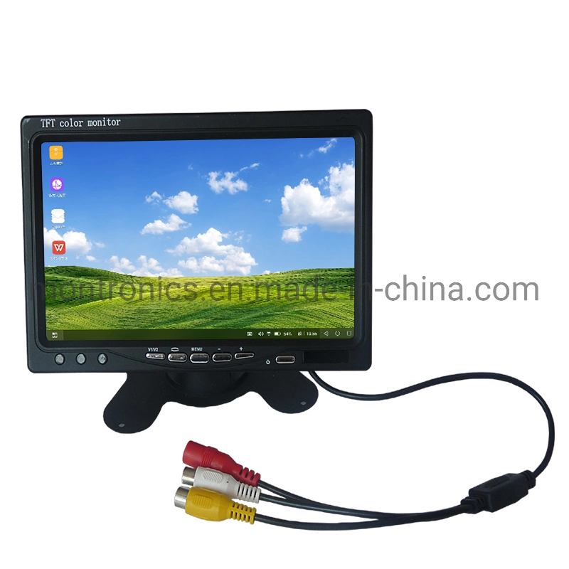 Veículo com monitor LCD TFT panorâmico de 7 polegadas com resolução de 12 V - 24 V e 800 X480 CCTV Monitor de carros