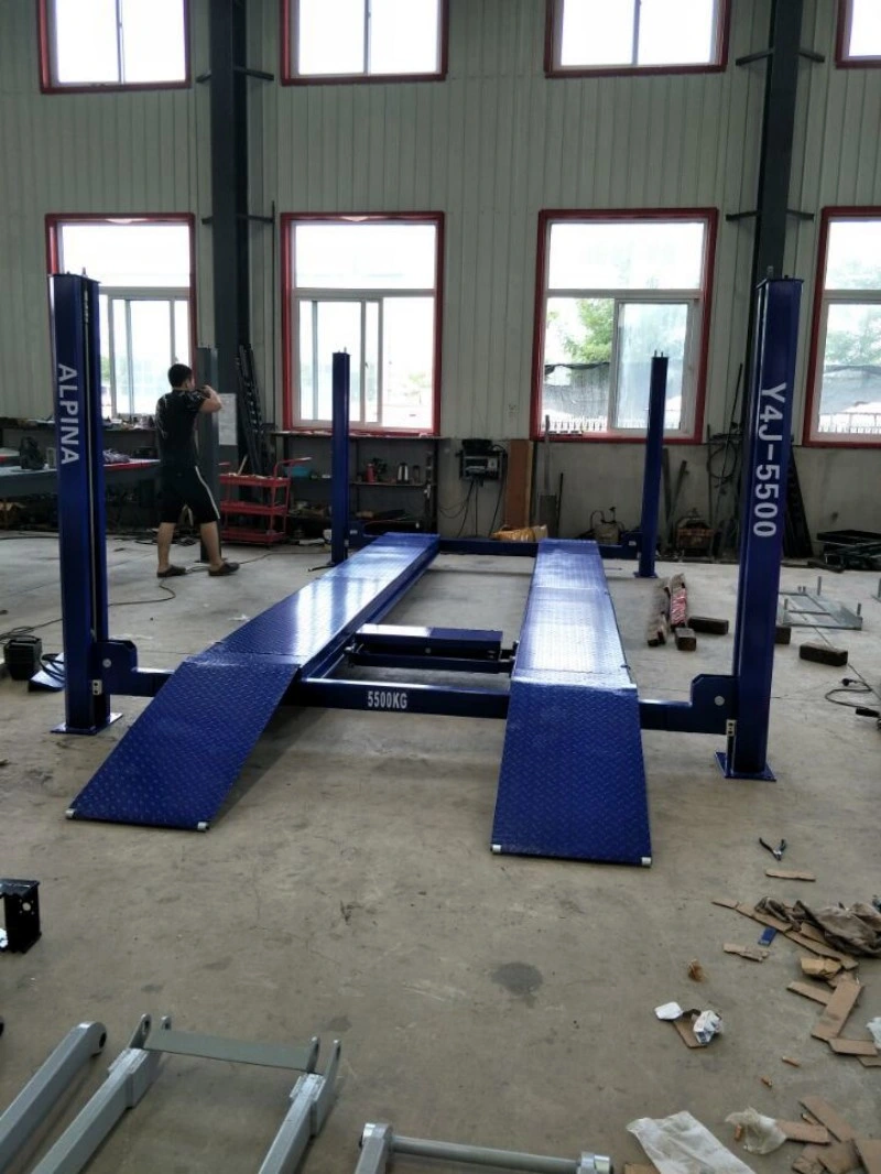 5.5 Tons Four Post Car Lift for Alignment with 18 Months Warranty