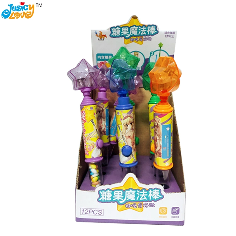 New Product Plastics Star Shape with Light Magic Stick Toy Candy