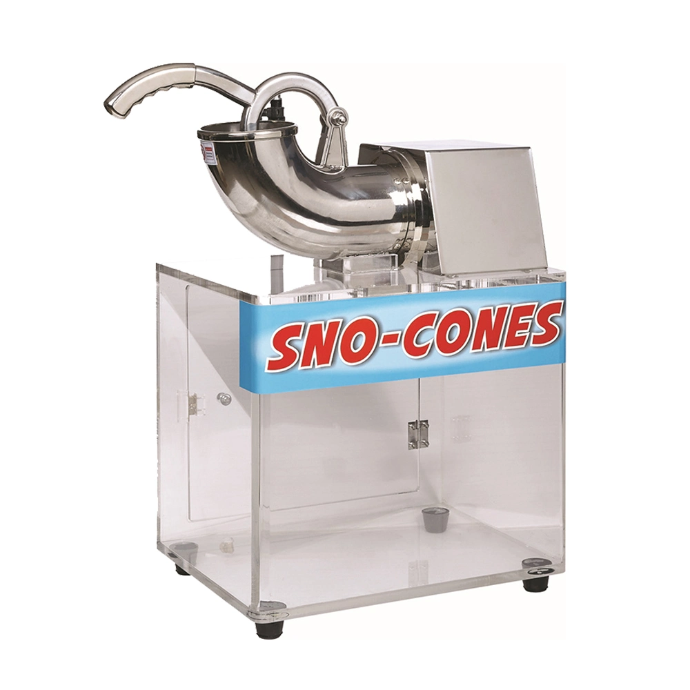 Electric Dual Blades Commercial Ice Crusher Shaver 440lbs/Hr Grt-IC130 Stainless Steel Snow Cone Maker Machine with Acrylic Box