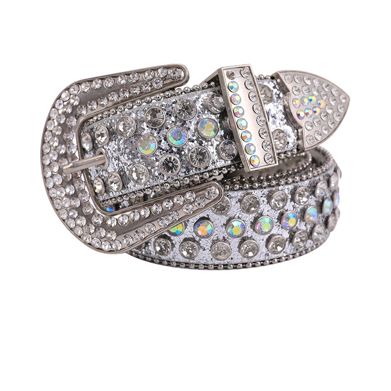 Vintage Waist Belts for Women Dress Rhinestone Buckle Ladies Belt