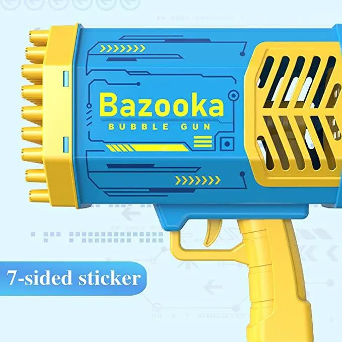Descuento fuerte viento burbuja Bazooka pistola jabón automático 69 hoyos Juguete de Rocket con burbuja con luz para niños adultos al aire libre Fiesta de boda