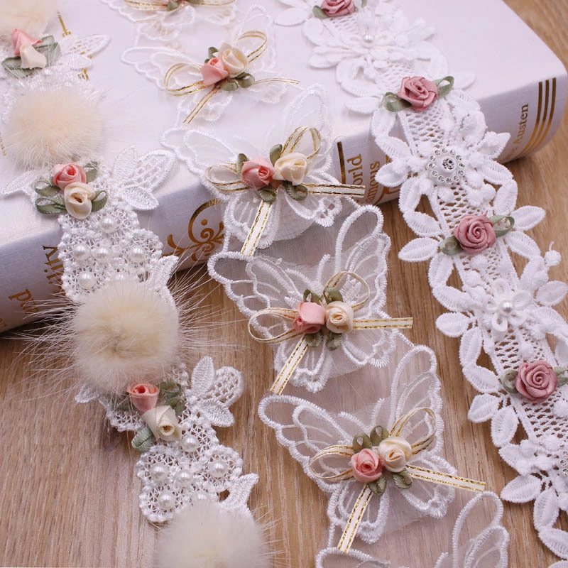 New 3D Embroidery Nail Bead Water Soluble Lace Clothing Home Textile Headdress Accessories