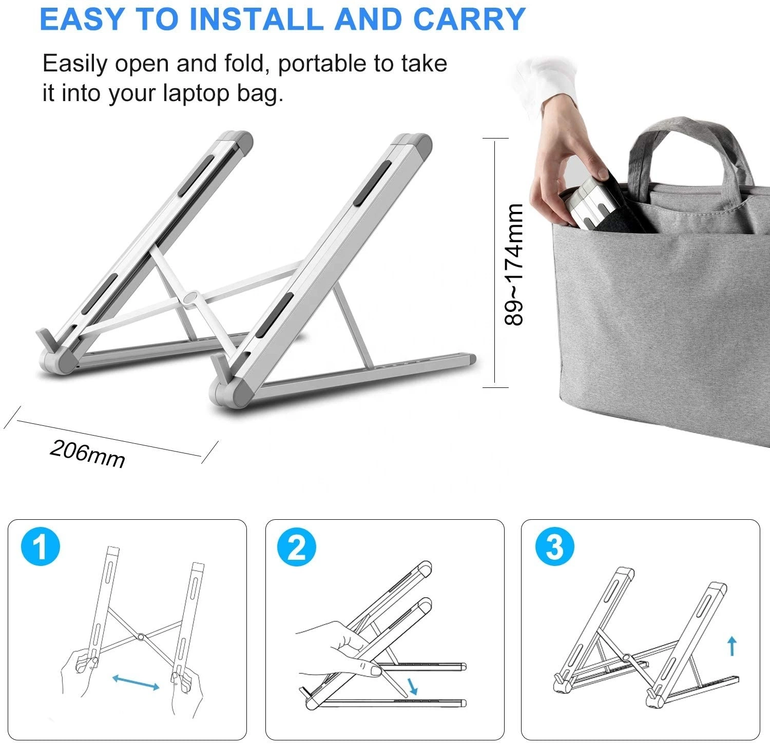 Excelente calidad ajustable portátil pequeña mesa de soporte para portátil Soporte para Laptop