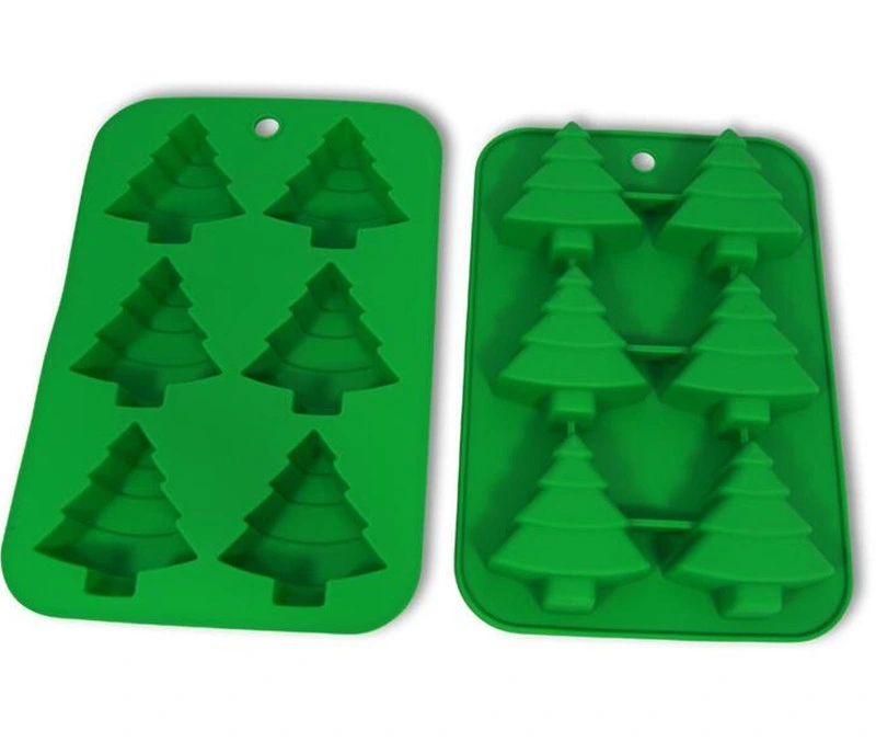 DIY Navidad forma de árbol Soaps resina Artesanía hecha a mano Chocolat molde Moldes para pasteles de silicona