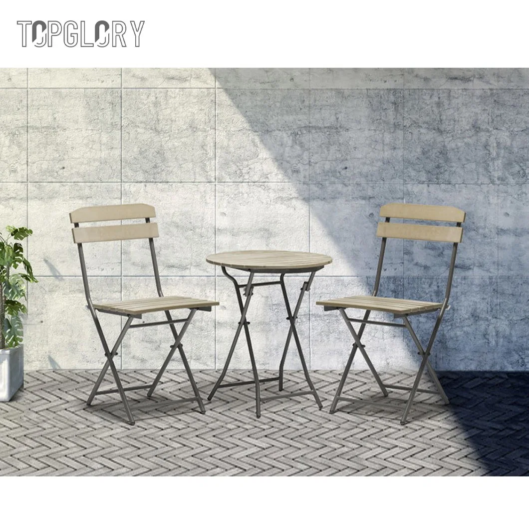 Conjunto de móveis de pátio resistentes ao chinês Folding para exterior conversa casual Mesa e cadeira