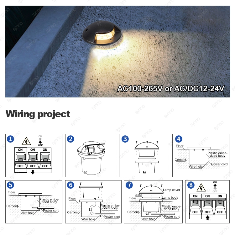 Aluminum IP65 Waterproof Outdoor Deck Light LED Underground Light Landscape Mini Stair Step Light