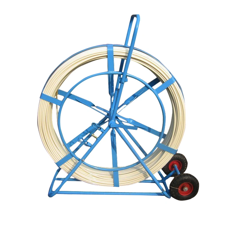 150m 200m 300m Duct Hunter Traceable Fiberglass Continuous Duct Rodder with Frame Cable Guide Duct Rodder Fiberglass Snake Duct Rods