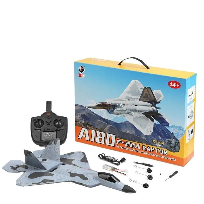 A180 F22 Brushless Warcraft Airplane Avion Radio Control Foam Model Aircraft 3CH 3D/6g EPP Wingspan Toys for Children