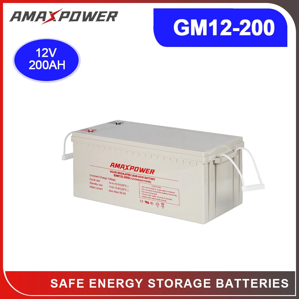 AmaxPOWER 12V 100ah/150ah/200ah свинцово-кислотный VRLA AGM Солнечный аккумулятор не обслуживается Аккумулятор для автомобилей/мотоциклов/EPS/лодки/электроинструмента/блока питания и ЭКГ/MCA