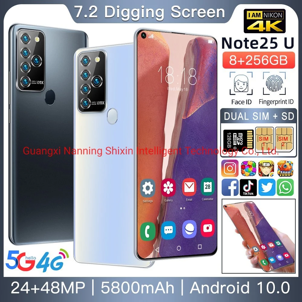 Note 25u 8g/256GB+ Smartphone Amoled Screen Telephone with Face Unlock