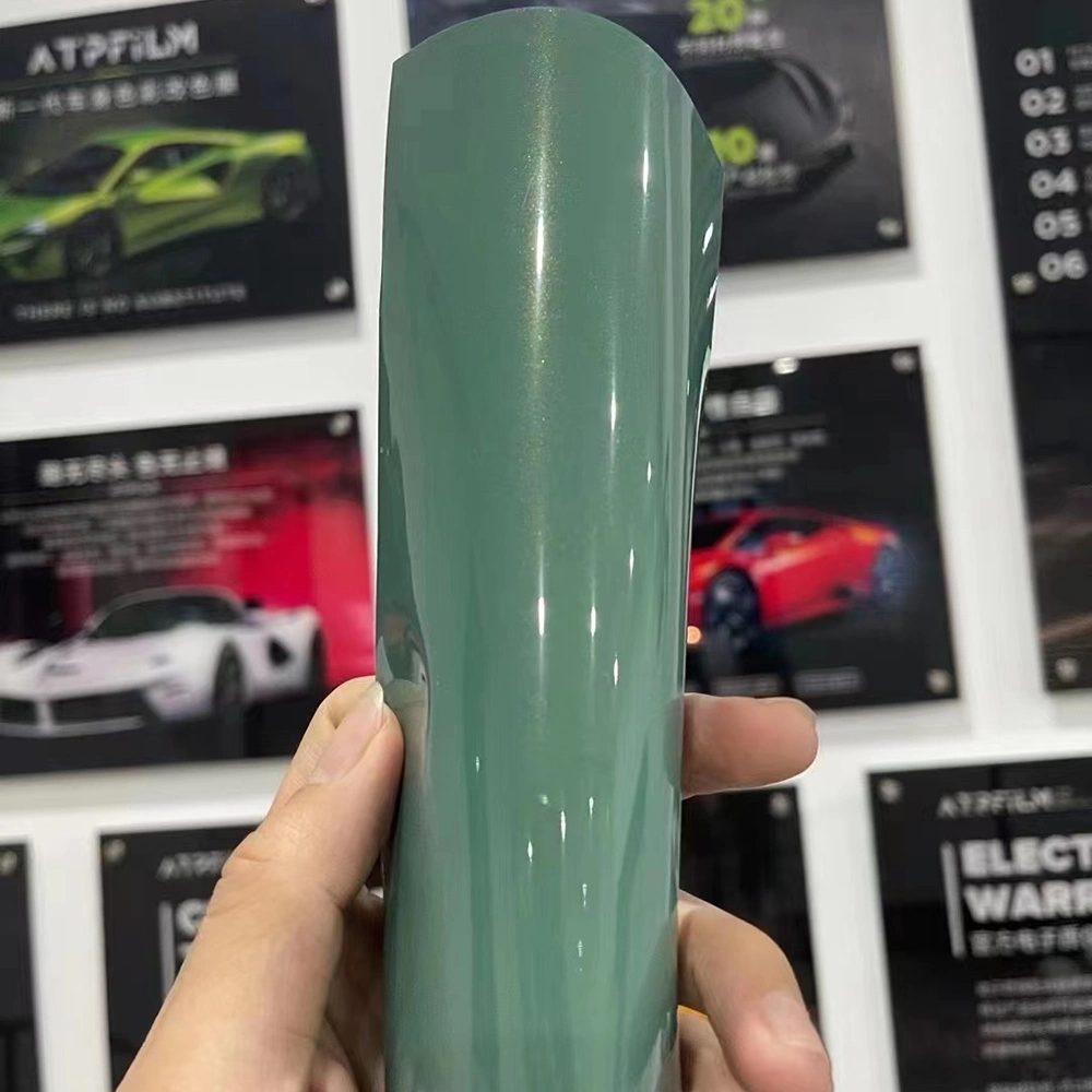 Tsautop Glossy Metallic Chitose Green Vinyl Wrap Car