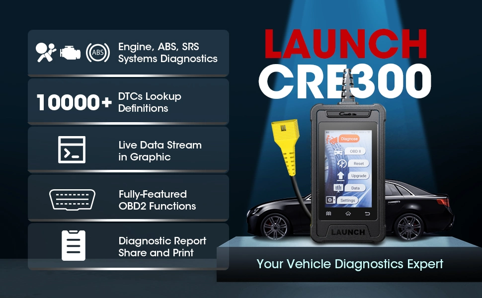 Le lancement de la Cre300 OBD2 Outils de diagnostic du Scanner Code lecteur Scan Tool Atelier de mécanique d'outils Outils de l'automobile Automotive Scanner