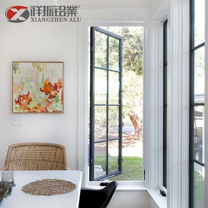 Thermal Break Aluminum Alloy Frame Casement Window Double Glazed Glass Aluminium French Windows From China