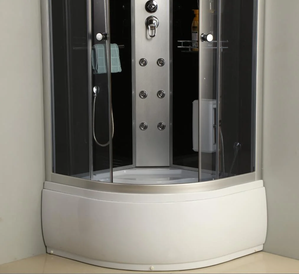 5mm deslizante cinza Porta de vidro para casa de banho Chuveiro Definido
